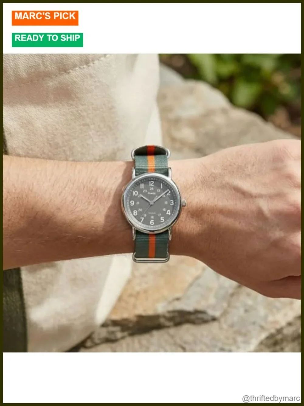 38mm Analog Wrist Watch with Nylon Strap and INDIGLO Backlight